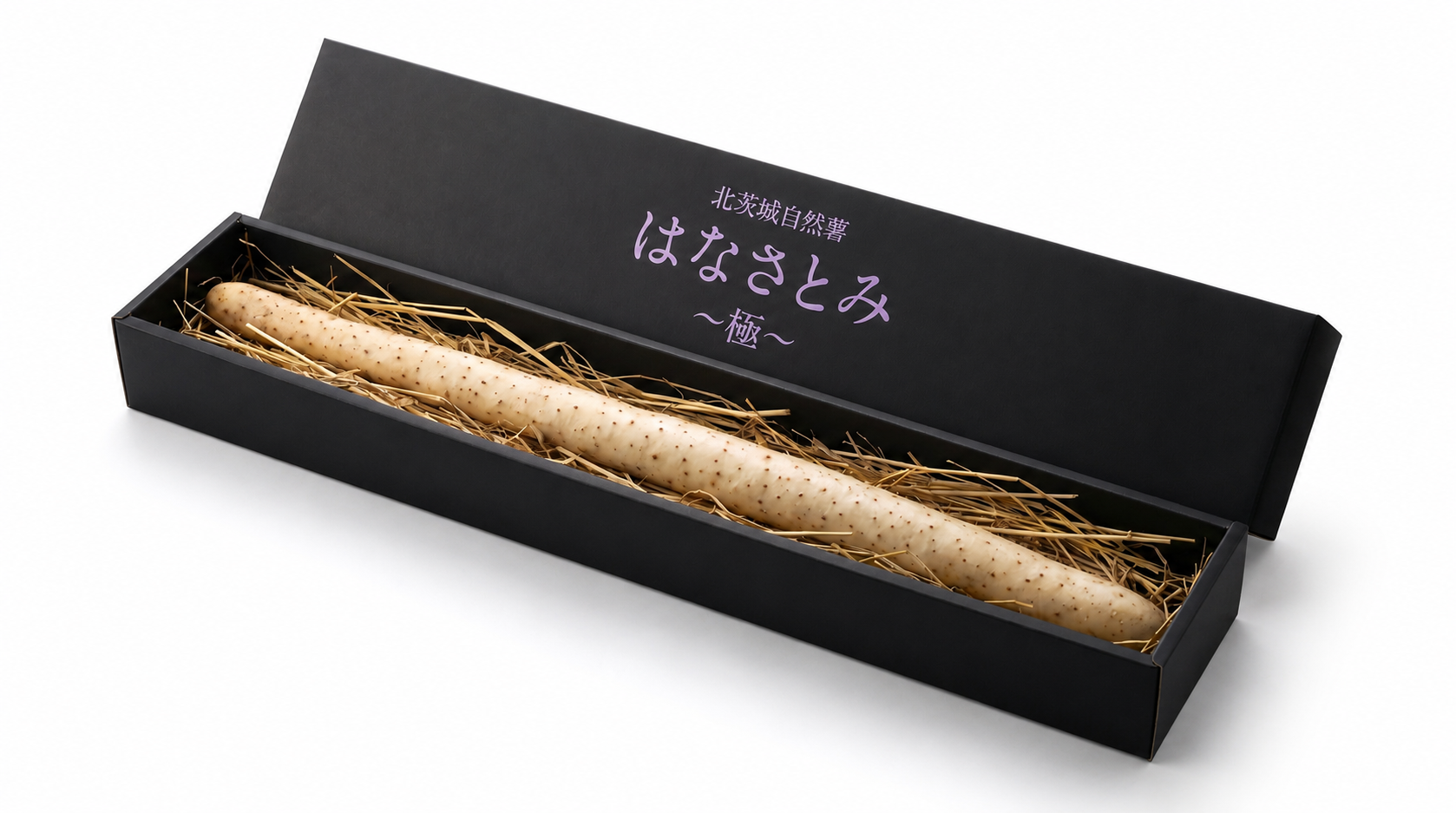 黒い贈答箱に入った自然薯 極